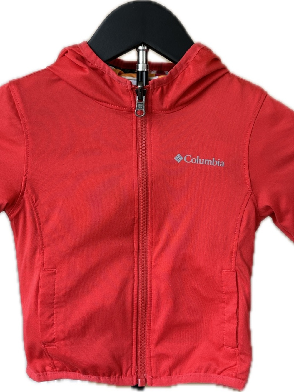 Columbia Toddler Geometric Animal Print Hooded Windbreaker - Reversible to Red